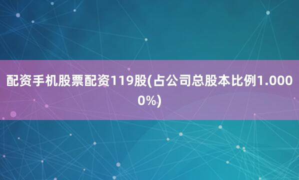 配资手机股票配资119股(占公司总股本比例1.0000%)